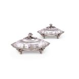 A good pair of George IV silver entree dishes and covers