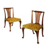 A pair of George II mahogany side chairs