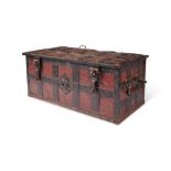 A large 17th century Nuremberg iron strong box / chest