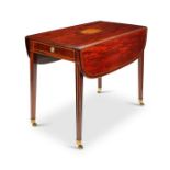 A George III mahogany and sycamore marquetry pembroke table