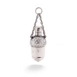 A Victorian silver novelty combination scent bottle and vinaigrette