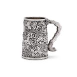 A Chinese Export silver mug, base struck with an indistinct group of five marks