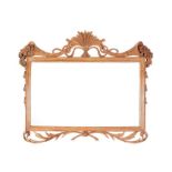 A George III pine carved landscape mirror