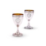 A pair of George III silver goblets by Duncan Urquhart and Naphtali Hart, London, 1796