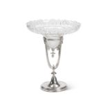 A Victorian electroplated and cut-glass centre-piece