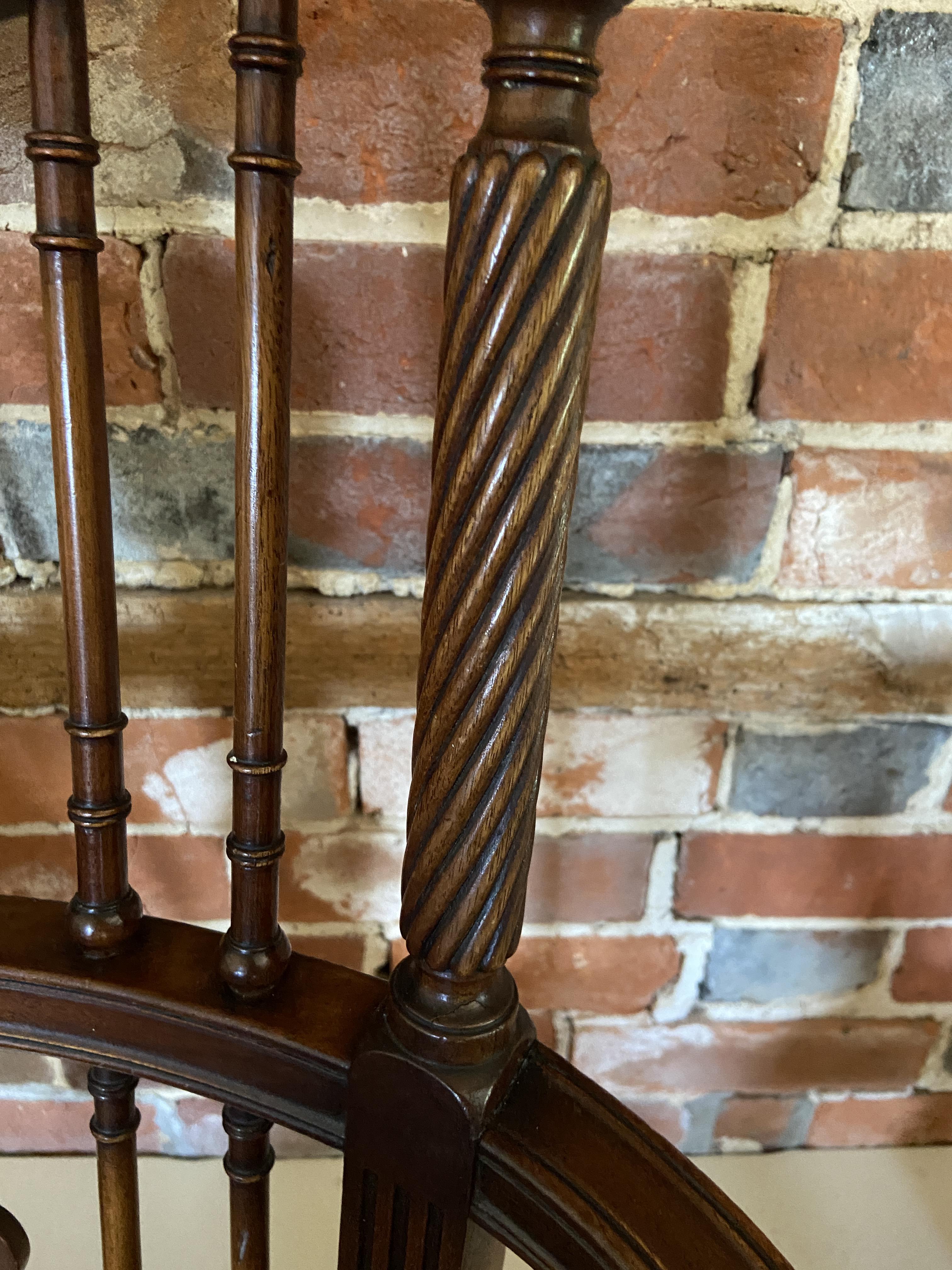 A pair of Victorian mahogany Windsor open armchairs attributed to William Birch - Image 8 of 14