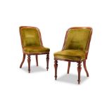 A pair of William IV mahogany scoop back salon chairs in the manner of Johnstone and Jeanes