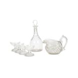 Set of four Irish early 19thc. salts and an early 19thc. Irish water jug & decanter