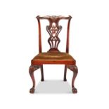 A George III Irish carved mahogany side chair