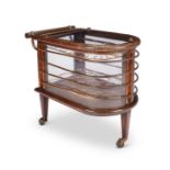 A stylish 1930's Art Deco coppered brass drinks trolley