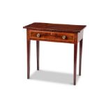 A Regency mahogany and tulipwood crossbanded side table