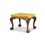 A George III style carved mahogany stool, circa 1900