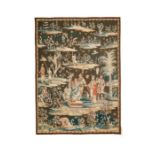 A Soho style Chinoiserie tapestry in the manner of John Vanderbank, late 20th century