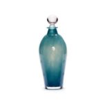 Kari Ulleberg, a blue glass flask and stopper, circa 2008