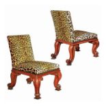 A pair of George IV mahogany boldly carved side chairs by Gillows