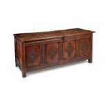 A Charles II oak chest