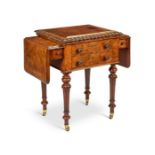 A George IV thuya wood and walnut games/work table by Gillows