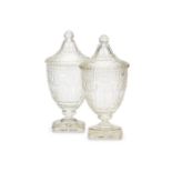 A pair of late 19thc. Regency style campagna vases and a pair of 19th century jars