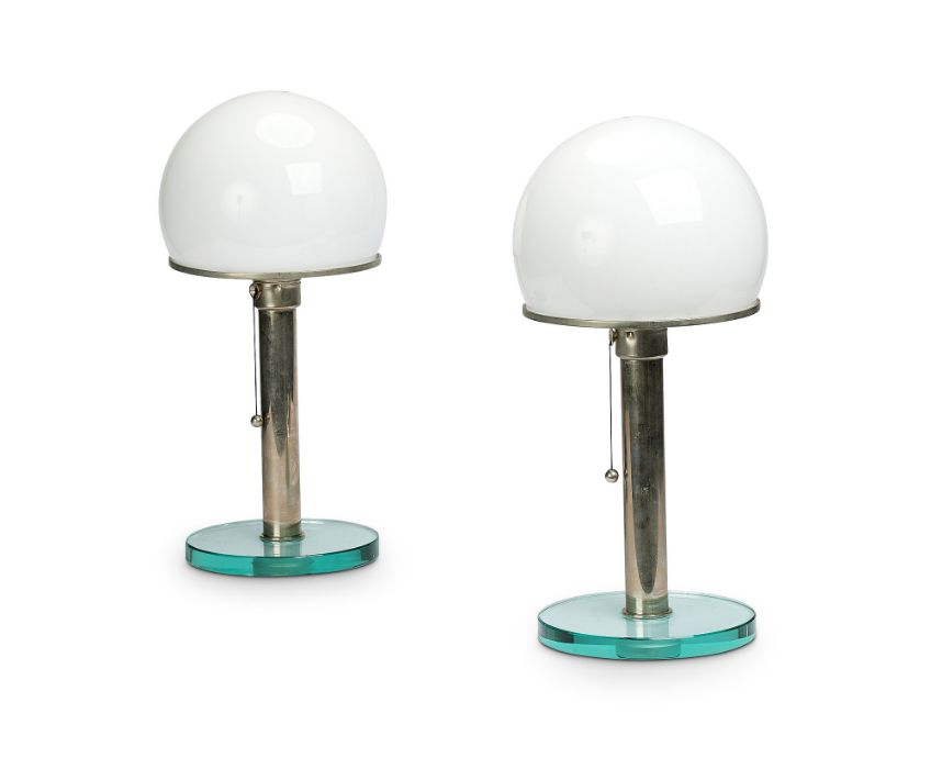 Tecnolumen Wagenfeld 24, a pair of contemporary Bauhaus style table lamps