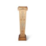 A neo-classical style grey and parcel gilt composition pedestal