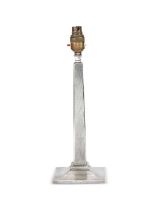 Art Deco silver table lamp base by the British Metallising Co.Ltd, London, 1933