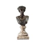 A late 19th century Austrian bronzed terracotta bust of a classical maiden