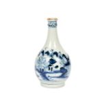 An 18th century Chinese provincial blue and white bottle vase