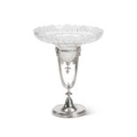 A Victorian electroplated and cut-glass centre-piece