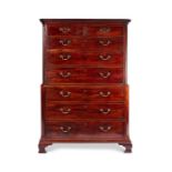 A small George III mahogany chest on chest