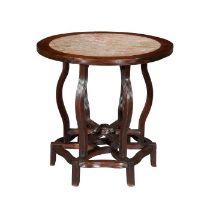 A late 19th century Chinese Export hongmu reeded occasional table