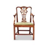 A George III Chippendale style open armchair