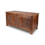 A 17th century carved oak chest