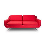 A red wool upholstered two-seater sofa by Conran