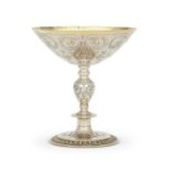 A good silver reproduction of an Elizabeth I standing cup with gilt rim, by Theodore Rossi, London,