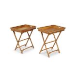 A pair of 20th century bamboo tray tables