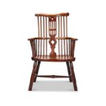 A George III walnut and cherry Windsor armchair, West Country