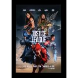 JUSTICE LEAGUE (2017) - US One-Sheet, 2017, Autographed by Henry Cavill, Ben Affleck,Gal Gadot, Jaso