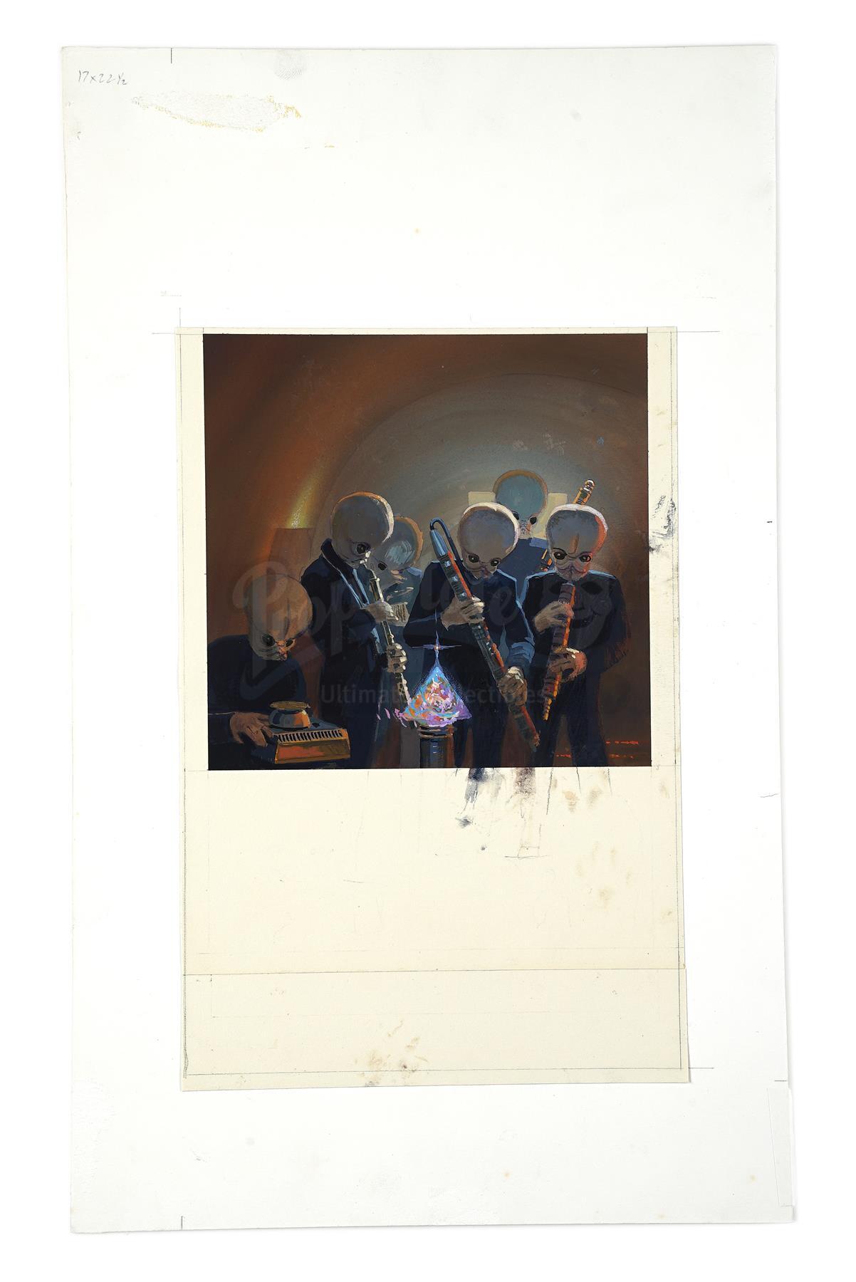 Lot # 335: STAR WARS - EP VI - RETURN OF THE JEDI (1983) - Hand-Painted Ralph McQuarrie 1995 Lucasfi