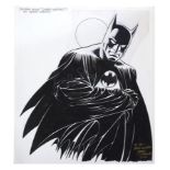 Lot # 31: BATMAN - Hand-Drawn and Signed Jerry Ordway Comic Book Adaptation Display Artwork