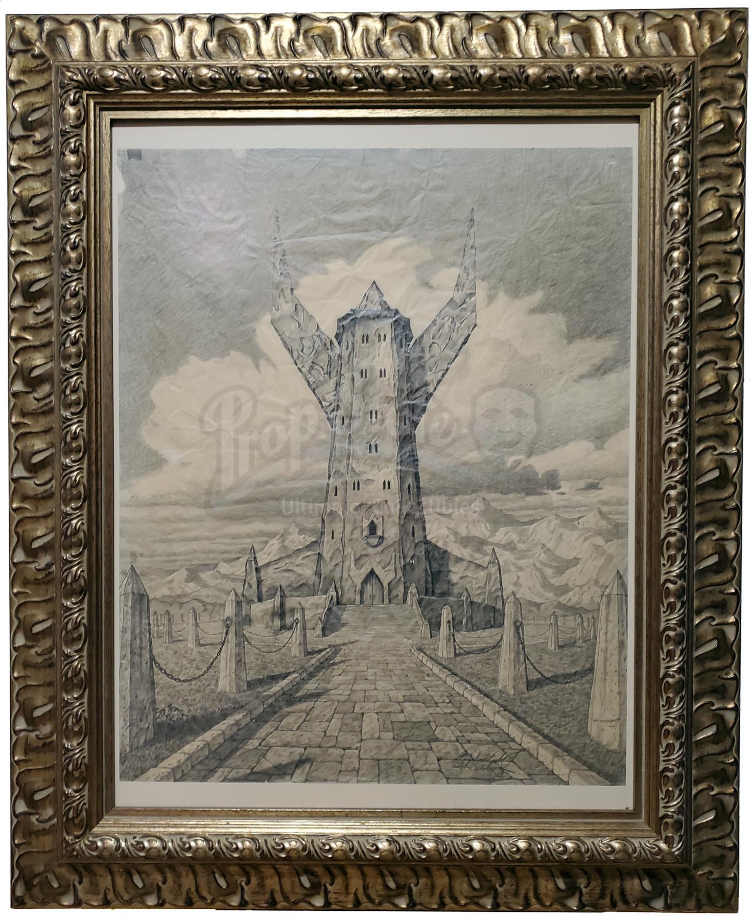 Lot # 174: LORD OF THE RINGS: THE RETURN OF THE KING (2003) - Hand-Drawn Brothers Hildebrandt Tower