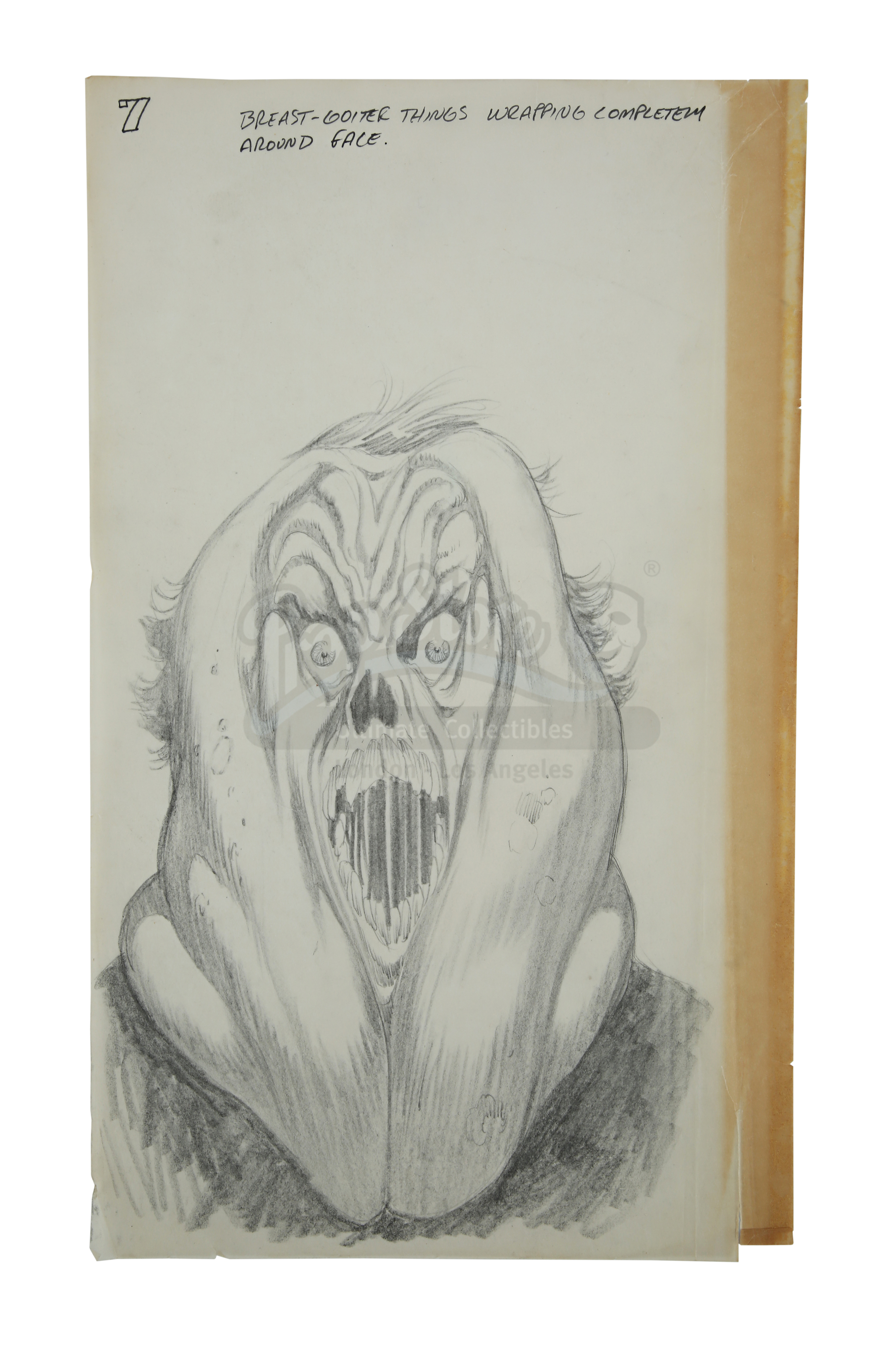 Lot # 689: GHOSTBUSTERS - Hand-drawn Bernie Wrightson Library Ghost Concept Sketch