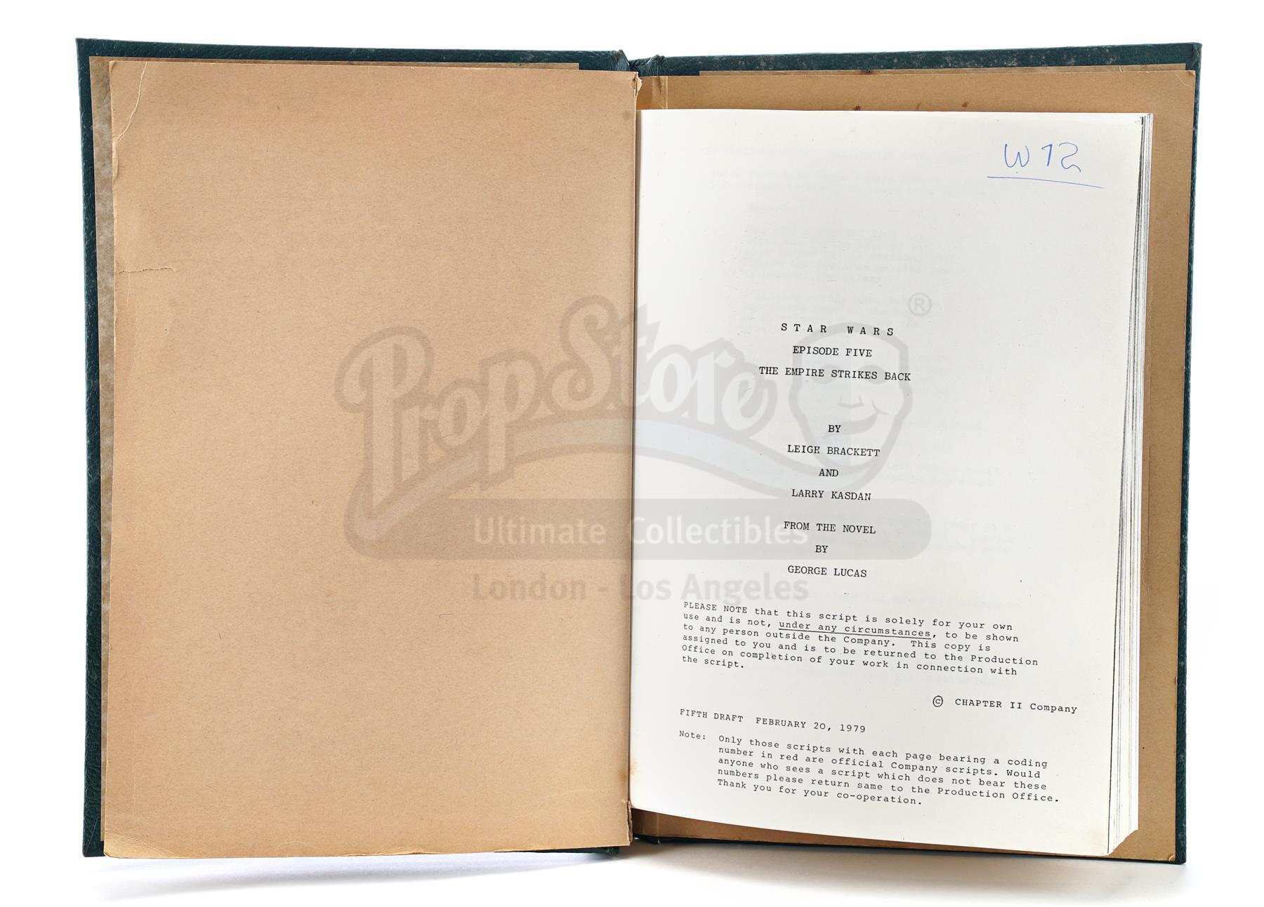 Lot # 301: STAR WARS - EP V - THE EMPIRE STRIKES BACK - Carrie Fisher's Heavily Annotated, Leather-B