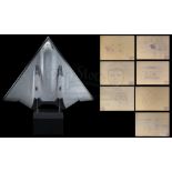 Lot # 45: Broken Arrow - B-3 Stealth Bomber Model Miniature with Mounted Blueprints