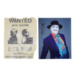BATMAN (1989) - Jack Nicholson-autographed Joker Photo and Jack Napier "Wanted" Poster