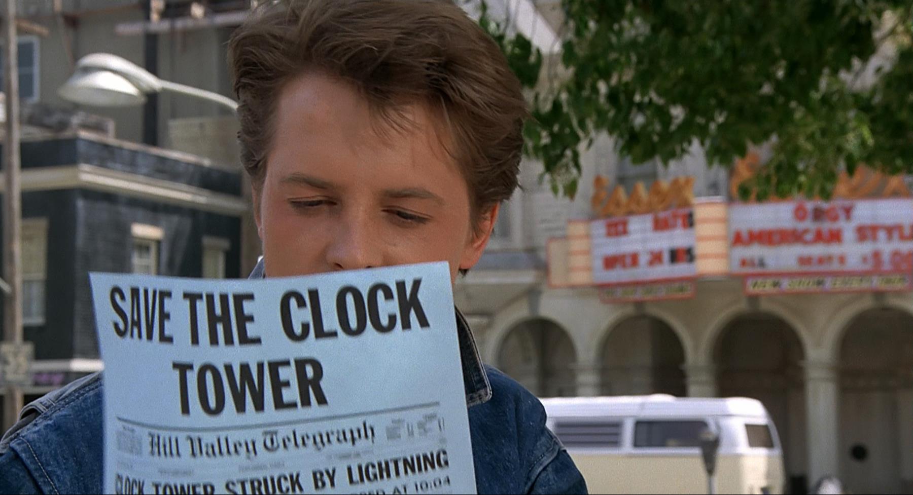 BACK TO THE FUTURE (1985) - Pair of Yellow and White "Save The Clock Tower" Flyers - Image 6 of 6