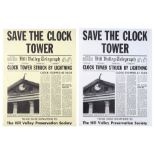 BACK TO THE FUTURE (1985) - Pair of Yellow and White "Save The Clock Tower" Flyers