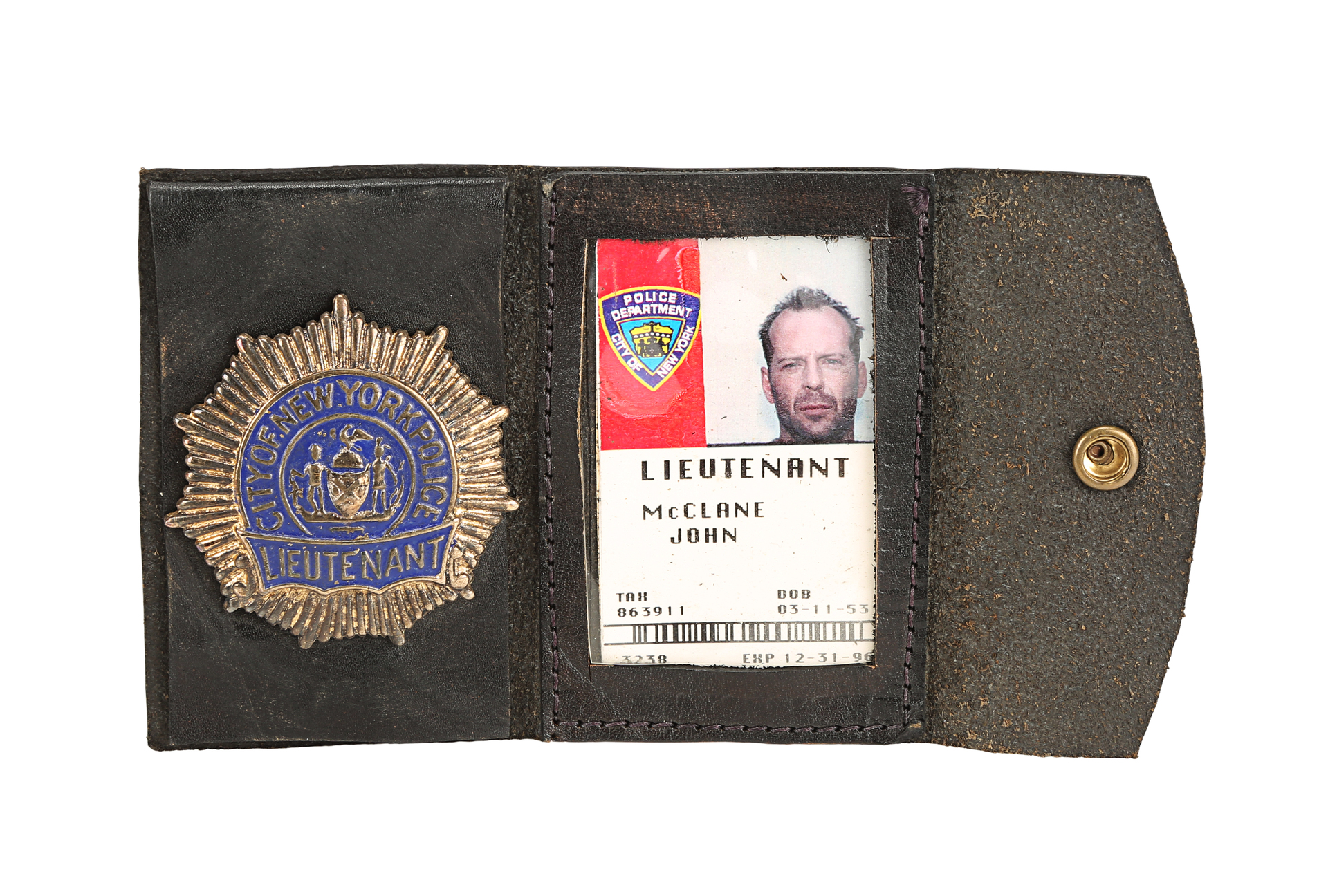 DIE HARD WITH A VENGEANCE (1995) - John McClane (Bruce Willis) Police Badge and Photo ID