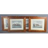 Four 20th century reproduction racing prints, 26cm by 22cm .