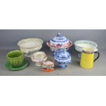 A quantity of Victorian ceramics.