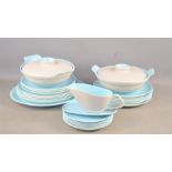 A Poole pottery sky blue pattern part dinner service